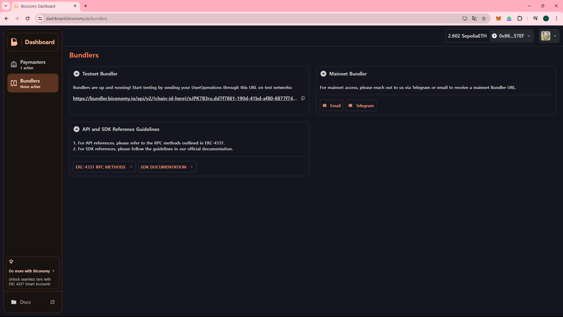 Biconomy Bundler URL
