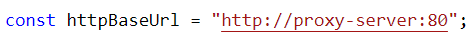 web에서 proxy-server로 요청을 보내기 위해 사용한 기반 url